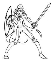 coloriage winx brandon pret au combat